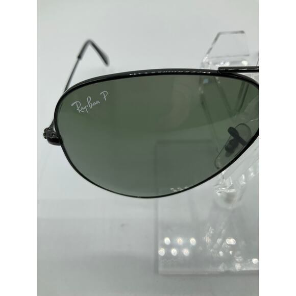 Pre-Owned Ray Ban RB 3025 Aviator Polarized Sunglasses- Black - Picture 5 of 8